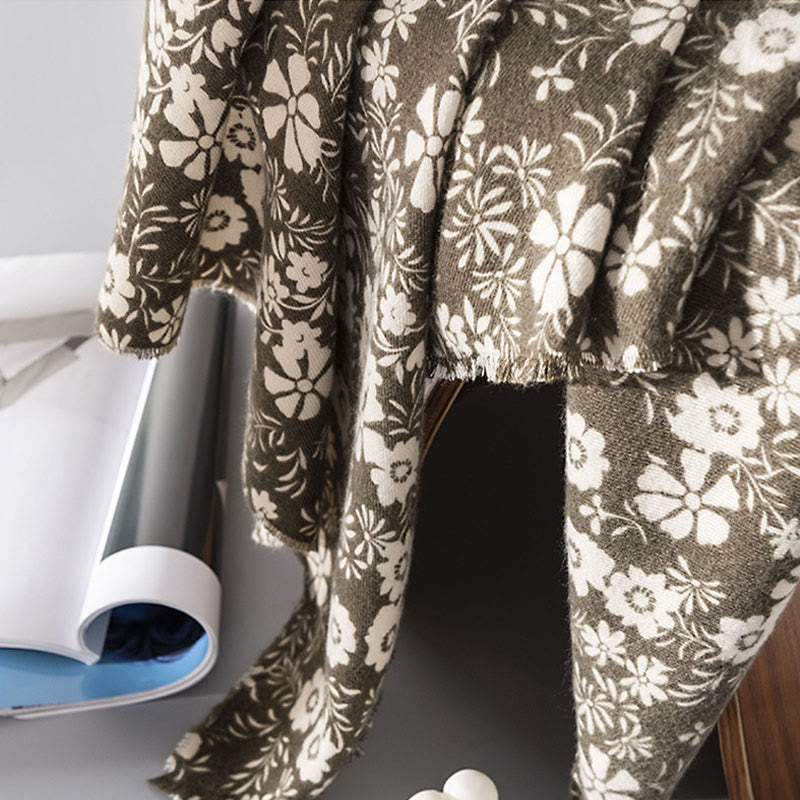 Buddha Stones Tibetan Shawl Fresh Daisy Print Fall Winter Soft Warm Travel Scarf Wrap - image 4