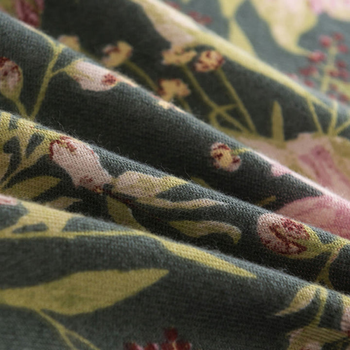 Buddha Stones Tibetan Shawl Blooming Flower Lush Leaves Print Fall Winter Soft Warm Scarf Wrap - image 7