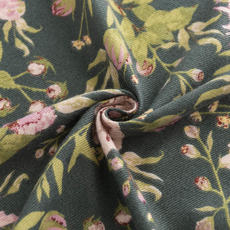 Buddha Stones Tibetan Shawl Blooming Flower Lush Leaves Print Fall Winter Soft Warm Scarf Wrap - image 6