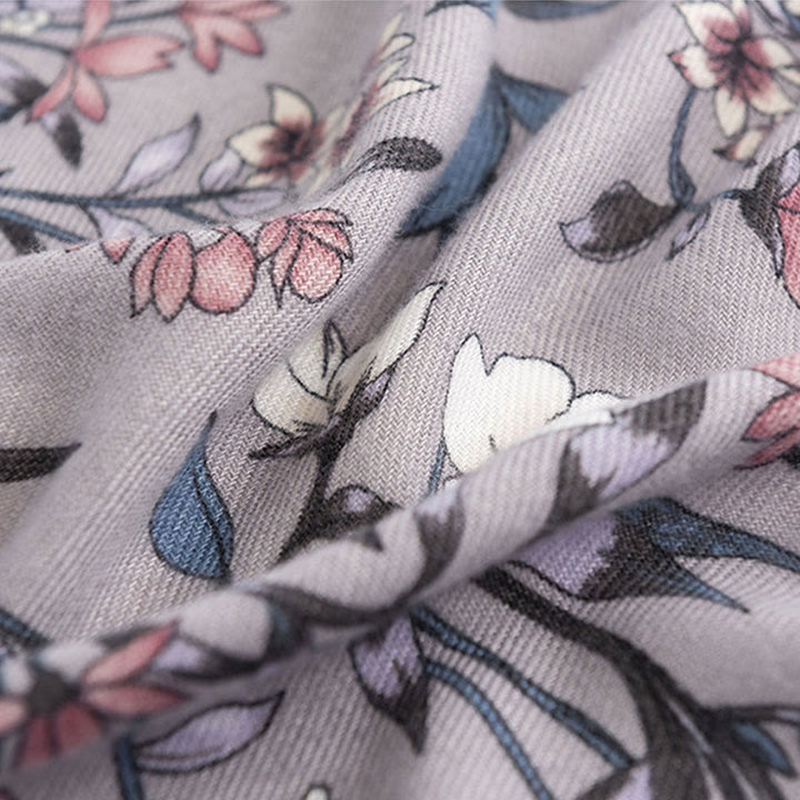 Buddha Stones Tibetan Shawl Retro Blooming Camellia Japonica Print Fall Winter Soft Warm Scarf Wrap - image 5