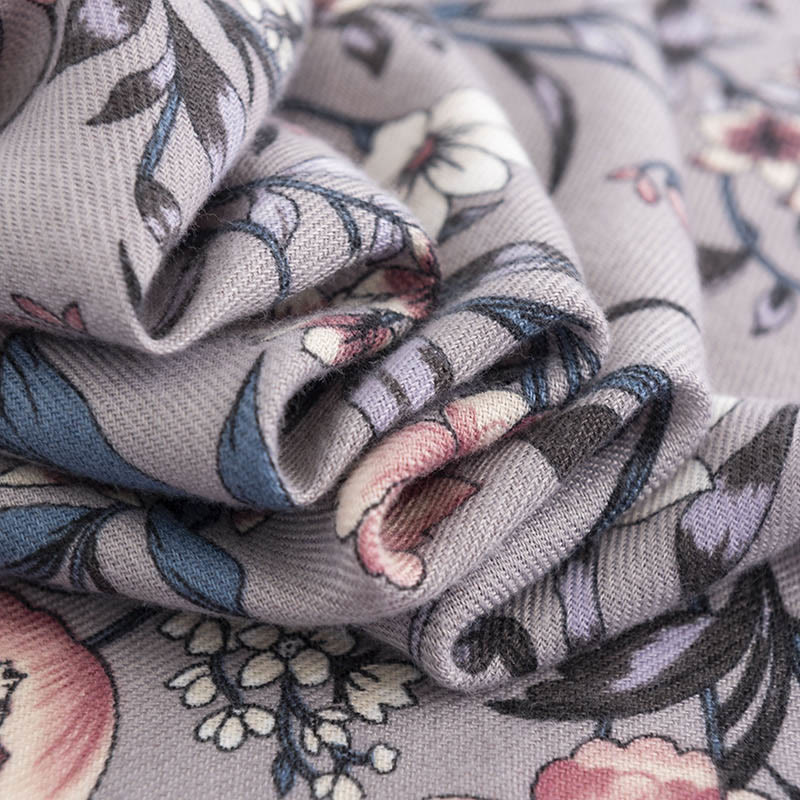 Buddha Stones Tibetan Shawl Retro Blooming Camellia Japonica Print Fall Winter Soft Warm Scarf Wrap - image 3