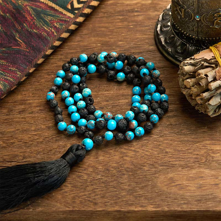 Buddha Stones Emperor Stone Lava Rock Beads Tassel Happiness Necklaces Pendants