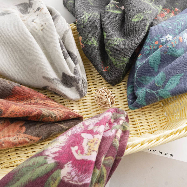 Buddha Stones Tibetan Multiflora Rose Print Pattern Design Shawl Fall Winter Cozy Warm Scarf Wrap - image 13