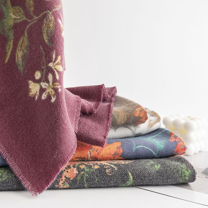 Buddha Stones Tibetan Multiflora Rose Print Pattern Design Shawl Fall Winter Cozy Warm Scarf Wrap - image 11