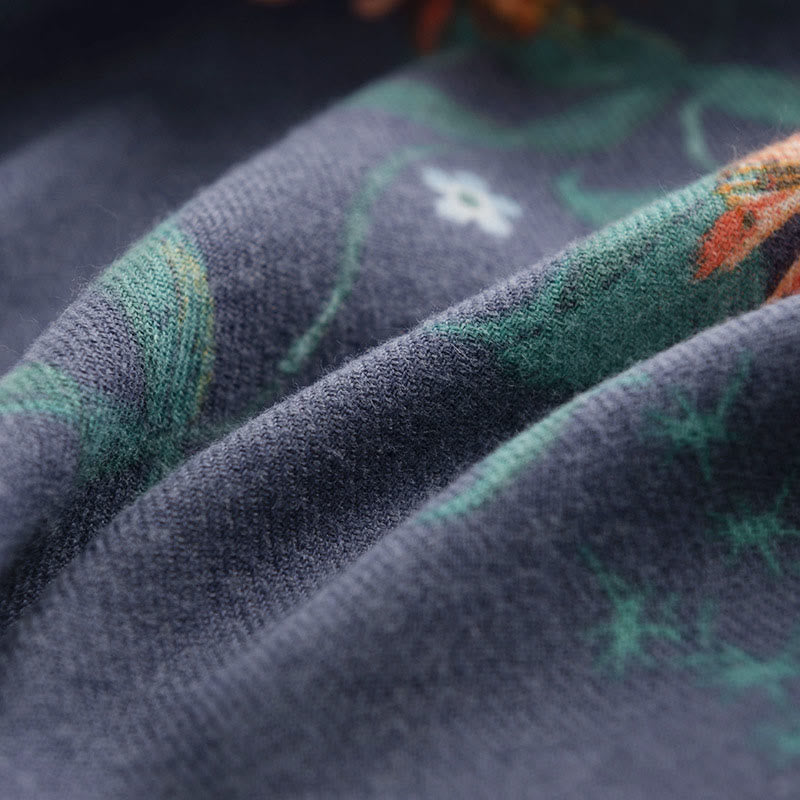 Buddha Stones Tibetan Multiflora Rose Print Pattern Design Shawl Fall Winter Cozy Warm Scarf Wrap - image 5