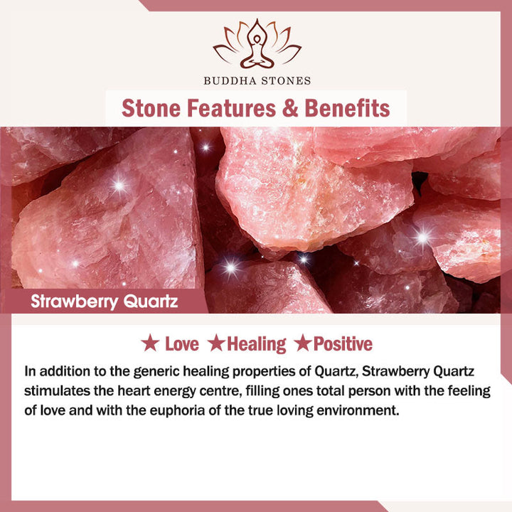 Buddha Stones Natural Strawberry Quartz Bow-knot Rosette Charm Healing Double Wrap Bracelet