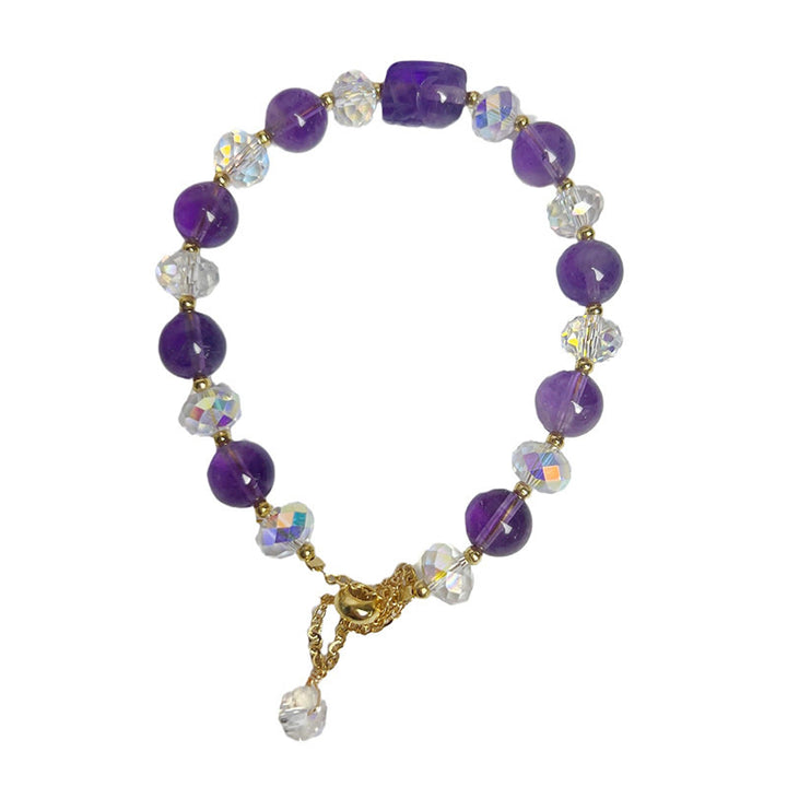 Buddha Stones Natural Amethyst Pixiu Crystal Balance Bracelet