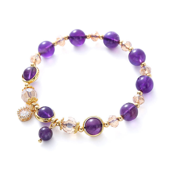 Buddha Stones Natural Amethyst Geometric Crystal Meditation Bracelet