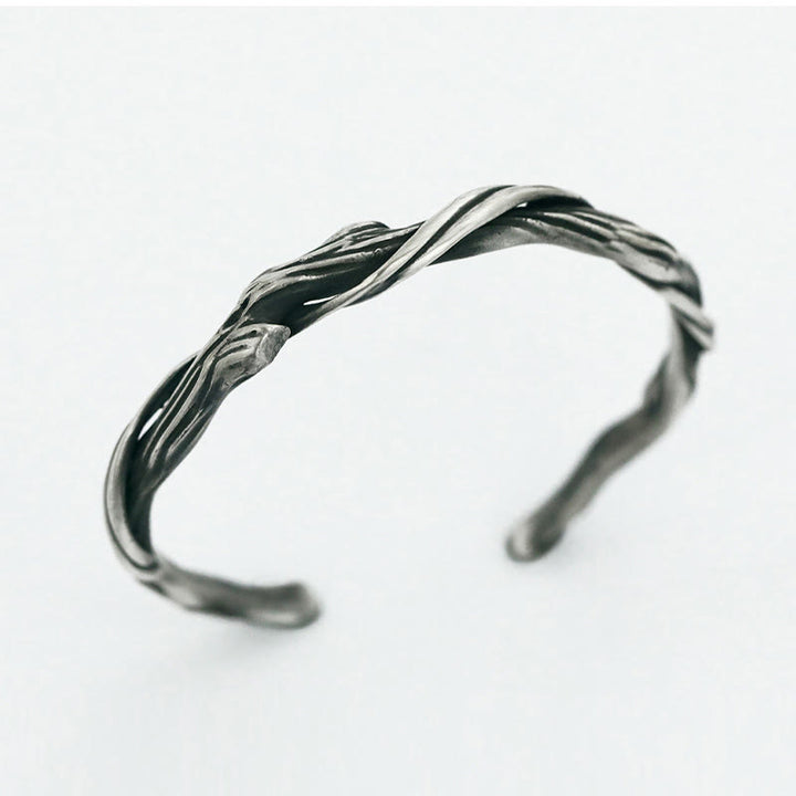 Buddha Stones 999 Sterling Silver Driftwood Cuff Bracelet Bangle - image 10