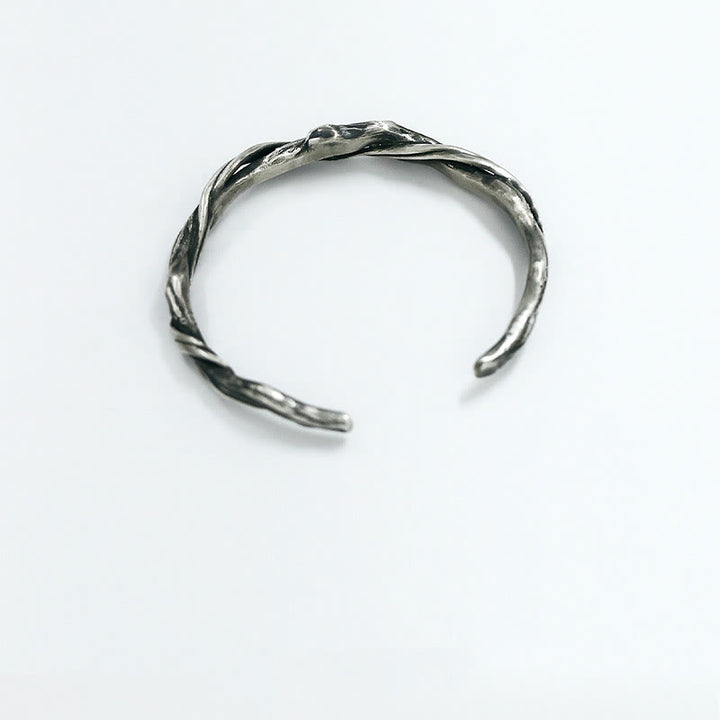 Buddha Stones 999 Sterling Silver Driftwood Cuff Bracelet Bangle - image 9