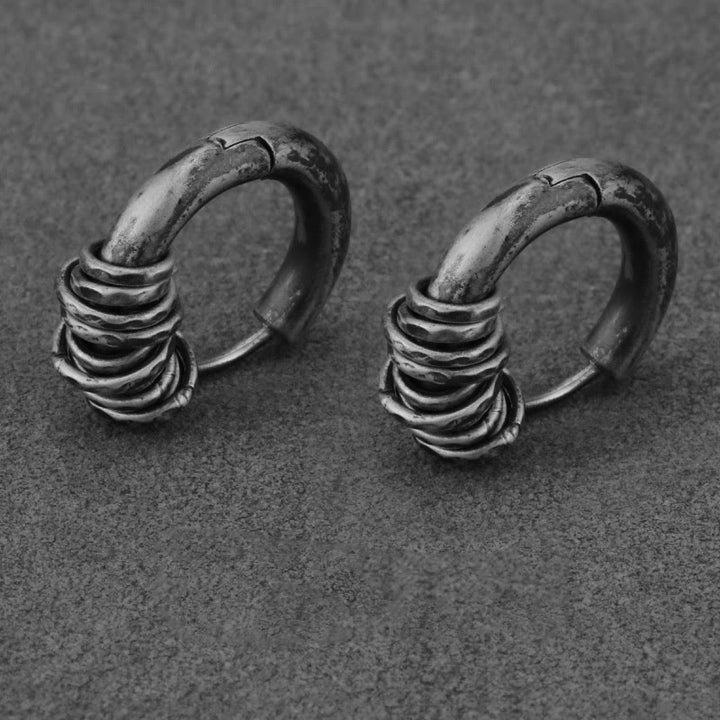 Buddha Stones 925 Sterling Silver Hand-hammered Protection Earrings  - Silver White - A Pair - image 4