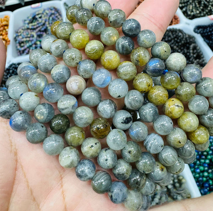 Buddha Stones Natural Labradorite Beads Healing Support Bracelet