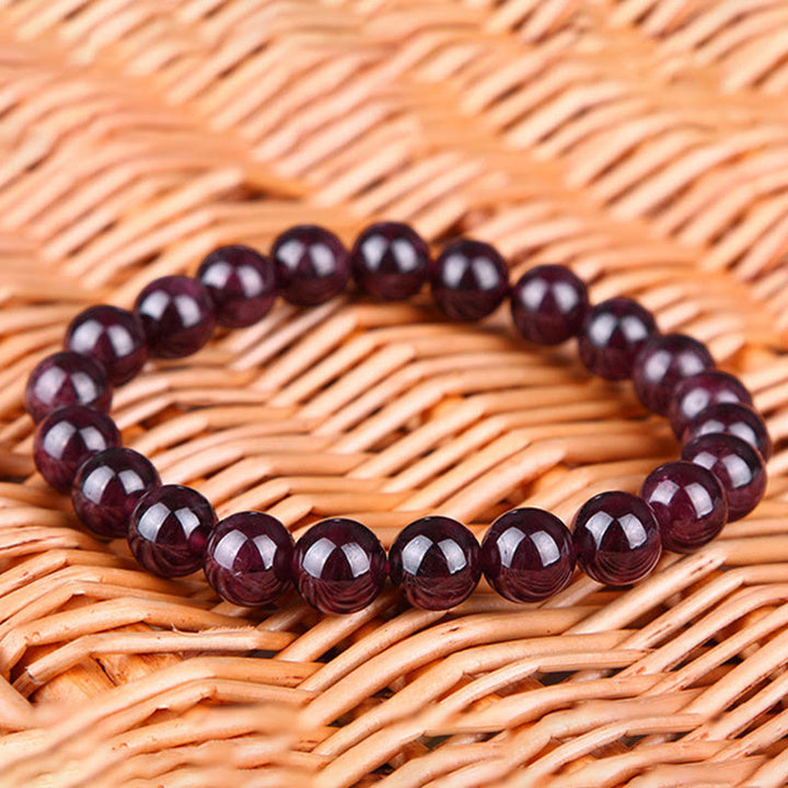 Buddha Stones Natural Garnet Bead Passion Bracelet