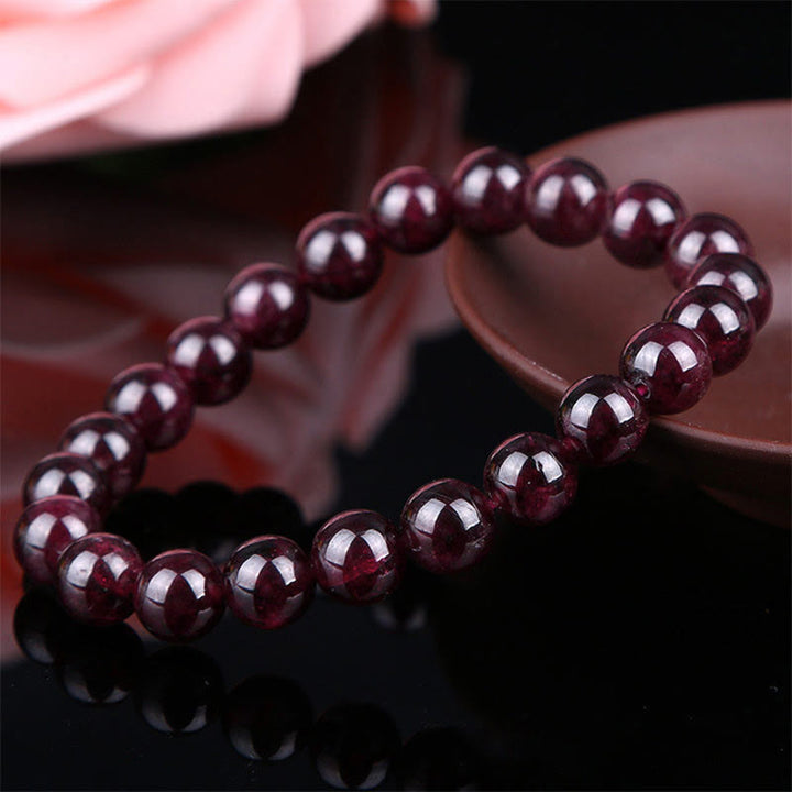 Buddha Stones Natural Garnet Bead Passion Bracelet - image 1