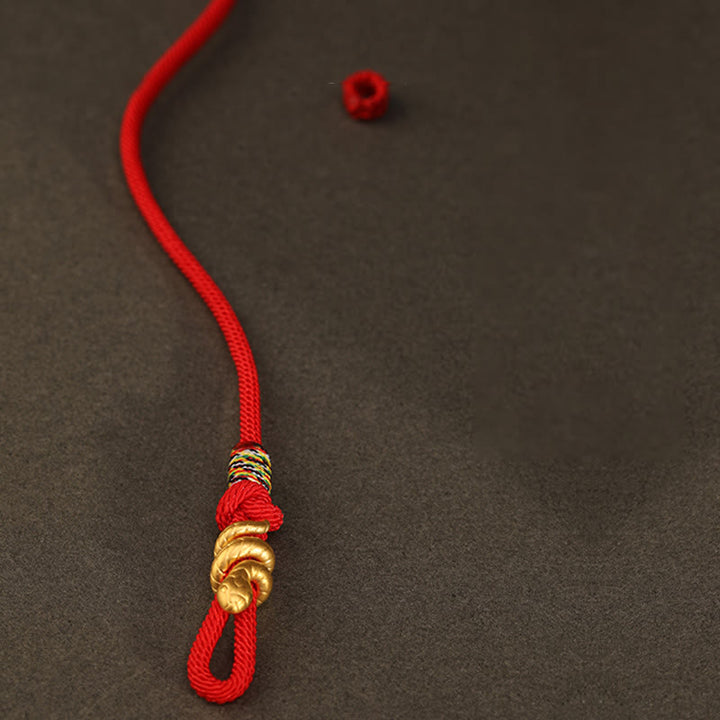 Buddha Stones 999 Gold Year of the Snake Design Handmade Luck Protection Rope Braided Bracelet - image 15