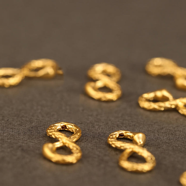 Buddha Stones 999 Gold Year of the Snake Eternal Endless Knot Infinity Handmade Luck Bracelet - image 20