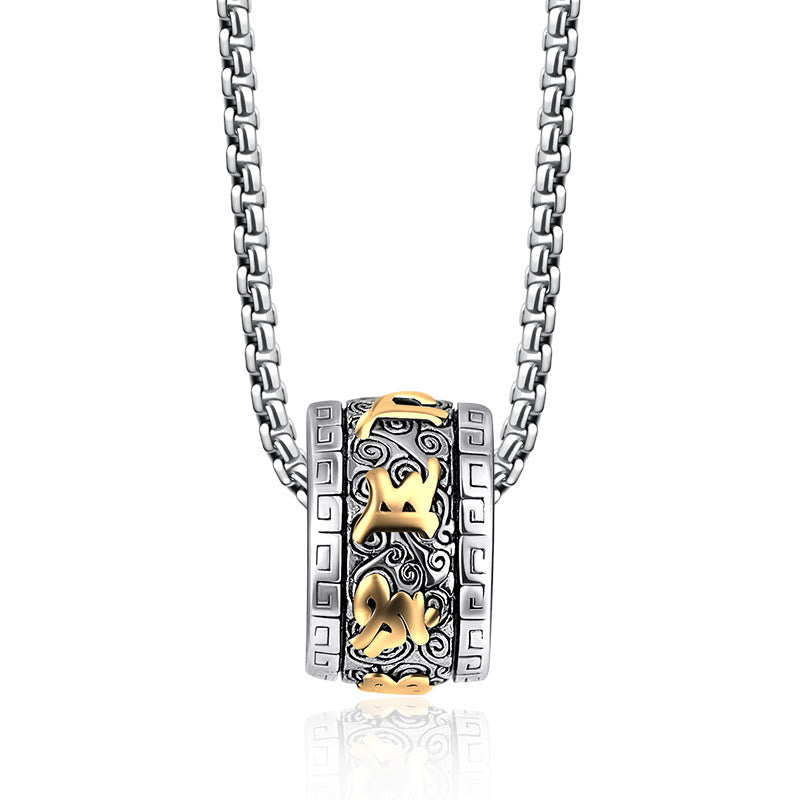 Buddha Stones Tibetan Om Mani Padme Hum Titanium Steel Peace Necklace Pendant - image 6