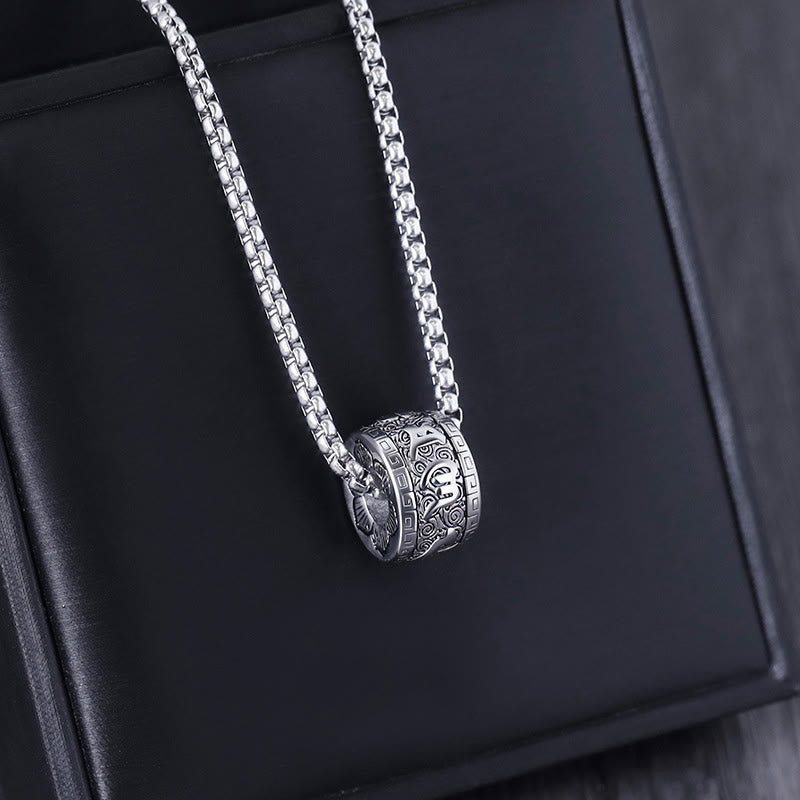 Buddha Stones Tibetan Om Mani Padme Hum Titanium Steel Peace Necklace Pendant - image 8