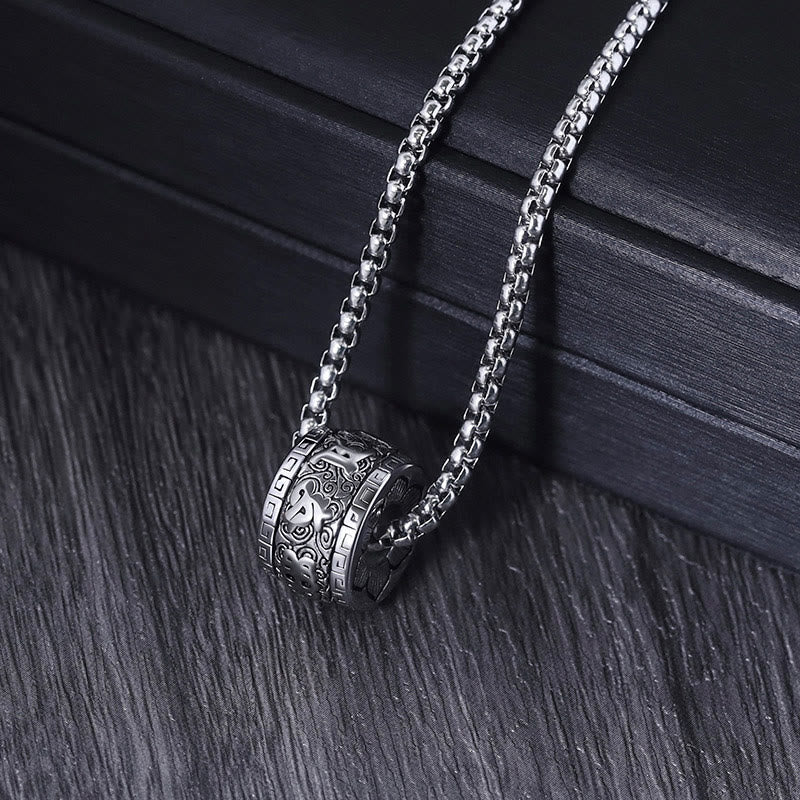 Buddha Stones Tibetan Om Mani Padme Hum Titanium Steel Peace Necklace Pendant - image 10