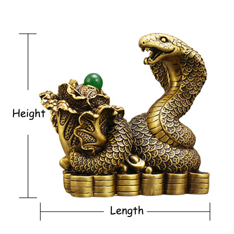 Buddha Stones Year Of The Snake Copper Coins Ingots Cabbage Brass Statue Home Decoration