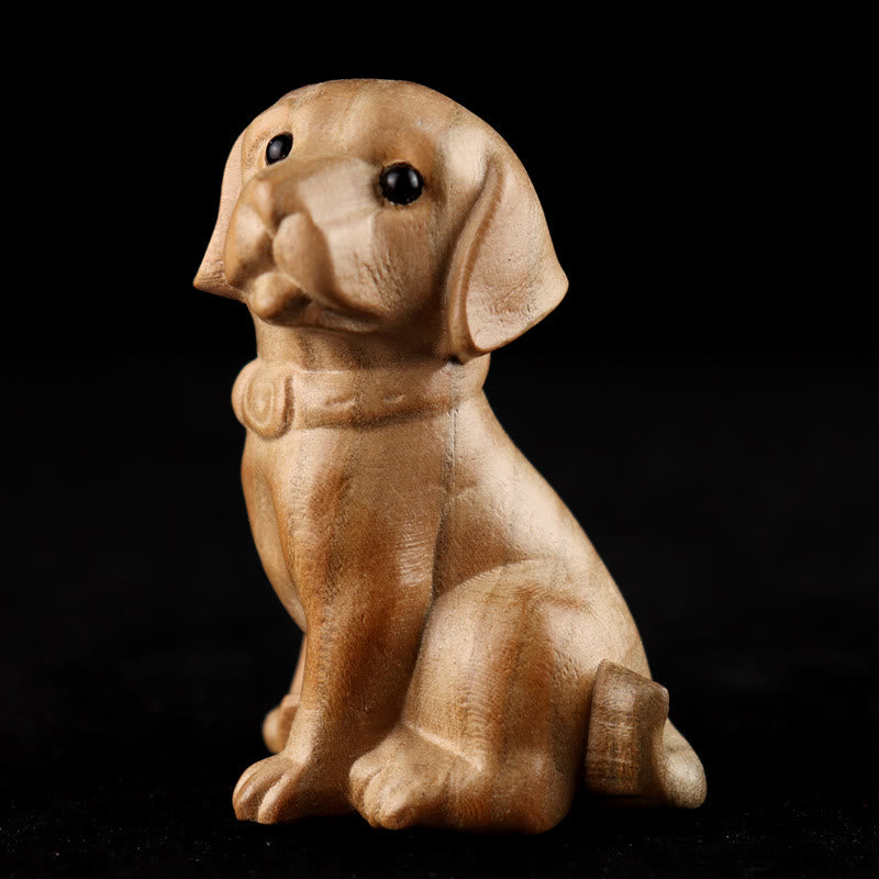 Buddha Stones Year Of The Snake Chinese Zodiac Fu Character Peach Wood Home Statue Decoration - Dog - Height 11.5cm - image 28