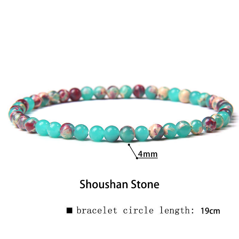 Buddha Stones 4mm Various Stone Crystal Mini Beads Healing Bracelet