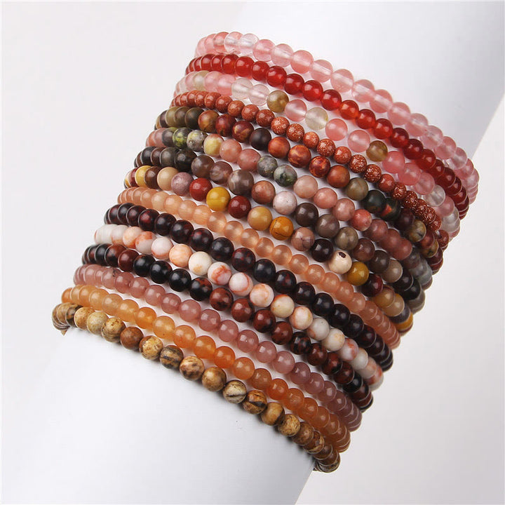 Buddha Stones 4mm Various Stone Crystal Mini Beads Healing Bracelet