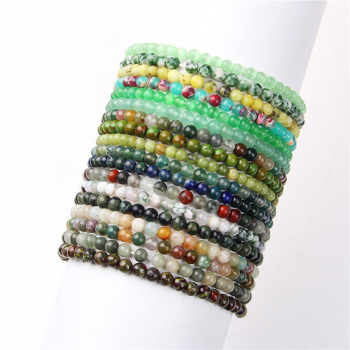 Buddha Stones 4mm Various Stone Crystal Mini Beads Healing Bracelet