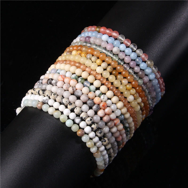 Buddha Stones 4mm Various Stone Crystal Mini Beads Healing Bracelet