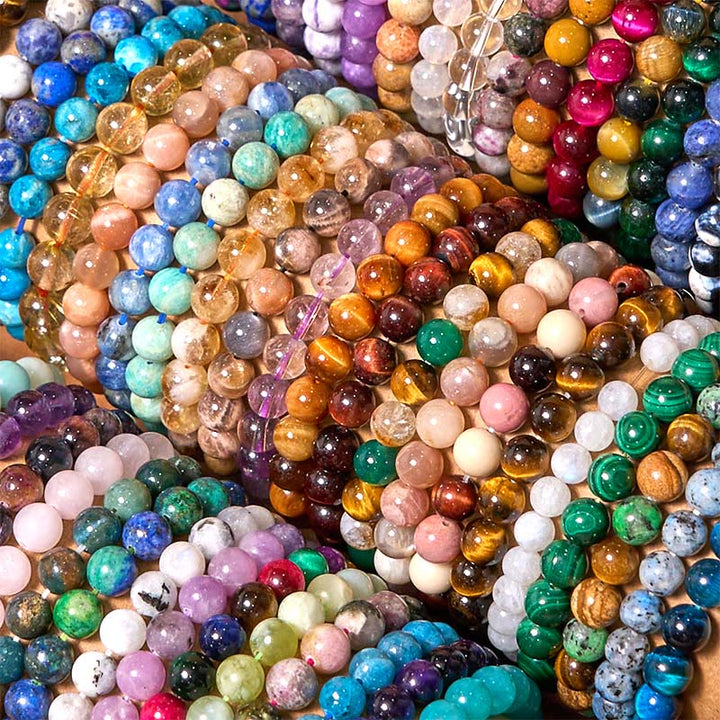 Buddha Stone Various Crystals Malachite Lazurite Hemimorphite Calmness Bracelet - image 1