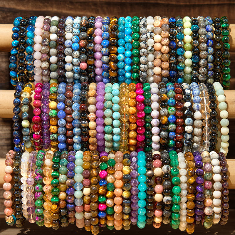 Buddha Stone Various Crystals Malachite Lazurite Hemimorphite Calmness Bracelet - image 0