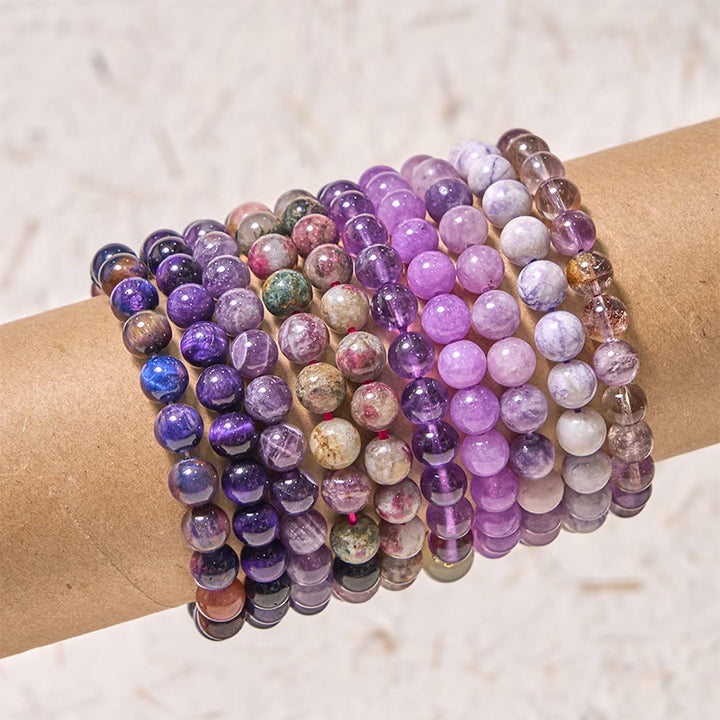 Buddha Stones Keep Calm Purple Series Healing Love Bracelet