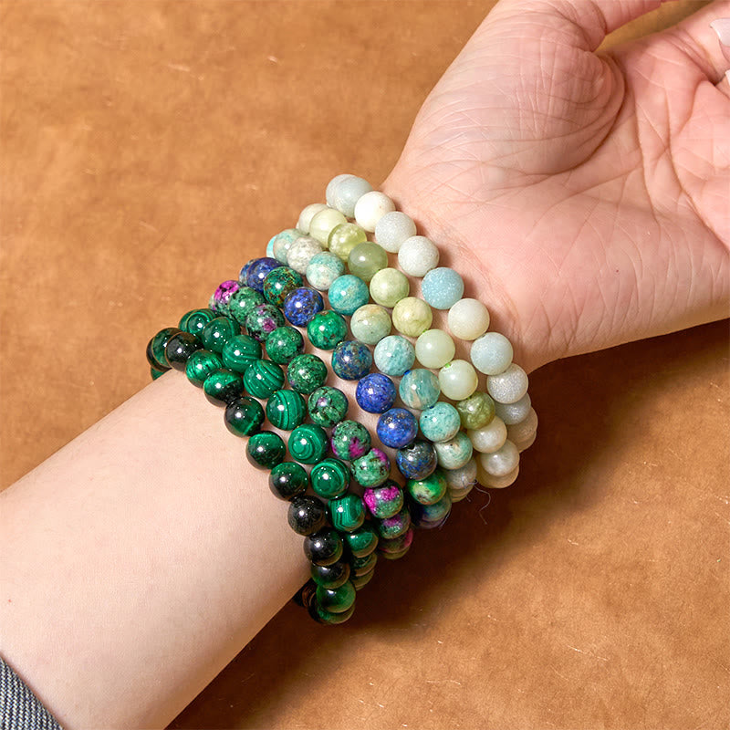 Buddha Stones Love Self Green Series Calm Balance Support Bracelet