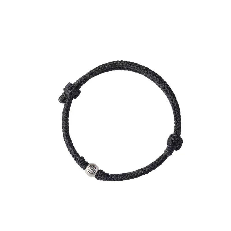 Buddha Stones Handmade String 925 Sterling Silver Fu Bead Braided Fortune Bracelet - image 13