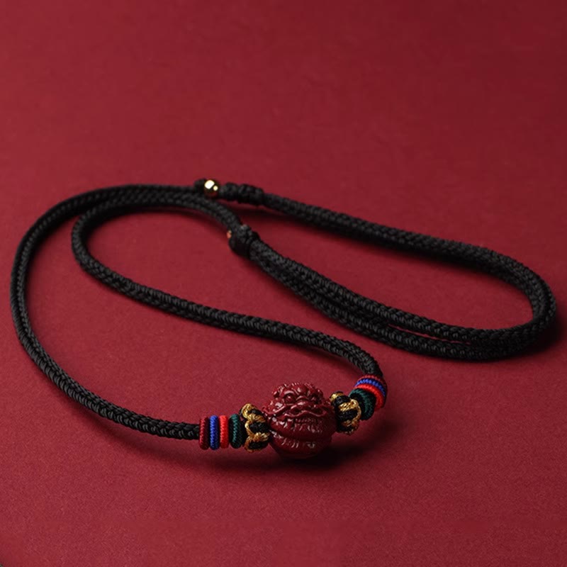 Buddha Stones Cinnabar Chinese Zodiac Black String Blessing Necklace Pendants