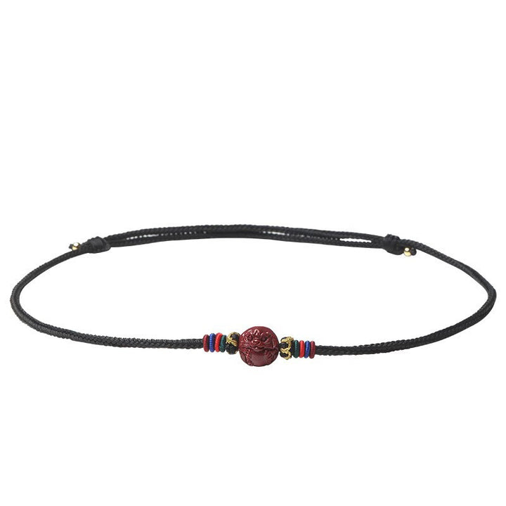 Buddha Stones Cinnabar Chinese Zodiac Black String Blessing Necklace Pendants - image 18