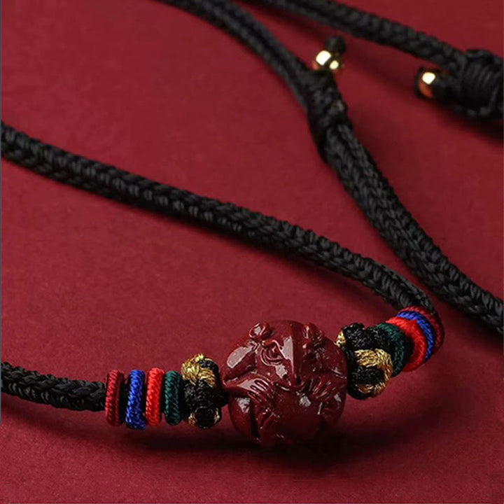 Buddha Stones Cinnabar Chinese Zodiac Black String Blessing Necklace Pendants - image 20