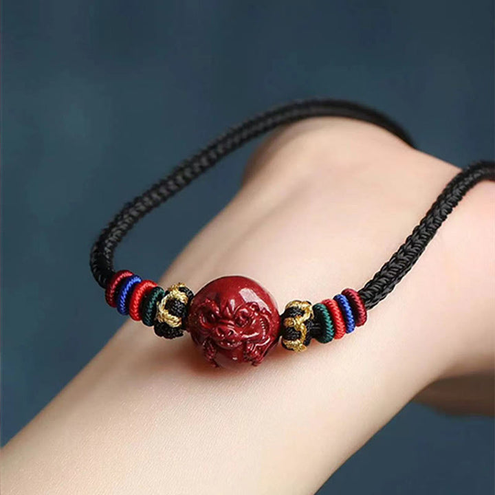 Buddha Stones Cinnabar Chinese Zodiac Black String Blessing Necklace Pendants - image 14