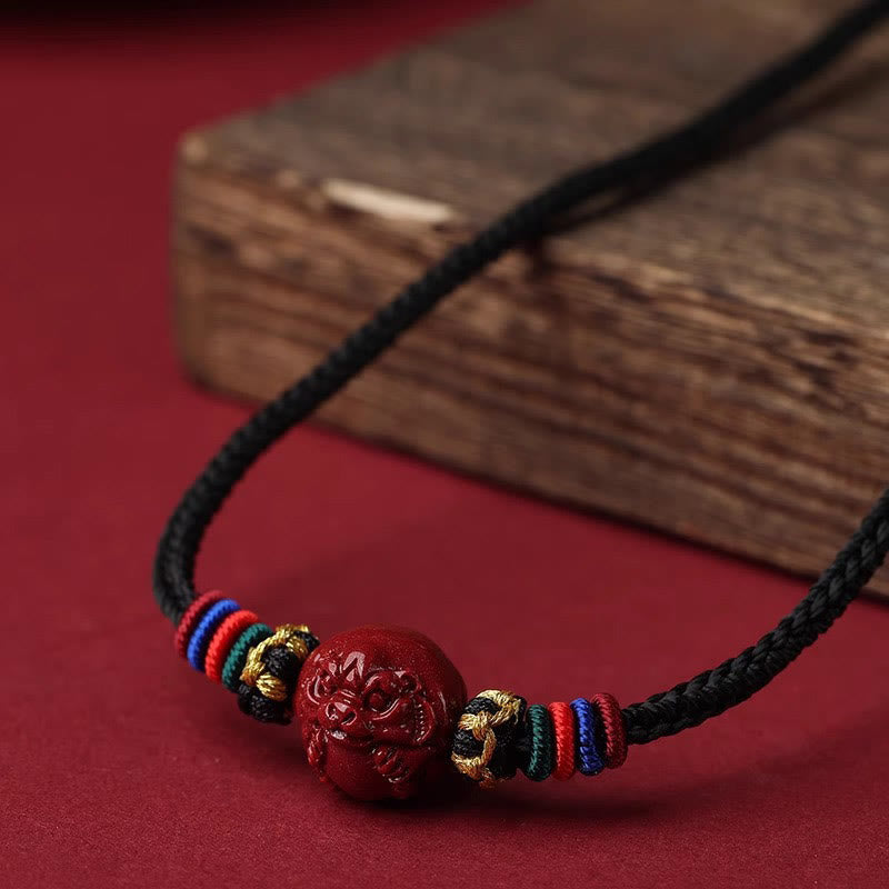 Buddha Stones Cinnabar Chinese Zodiac Black String Blessing Necklace Pendants - image 15