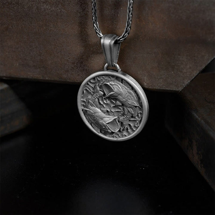 Buddha Stones Pure Tin Polishing Koi Fish Wealth Necklace Pendant - image 3