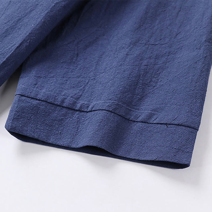 Buddha Stones Plain Color Three Quarter Sleeve One Button Men's Shirt - image 11