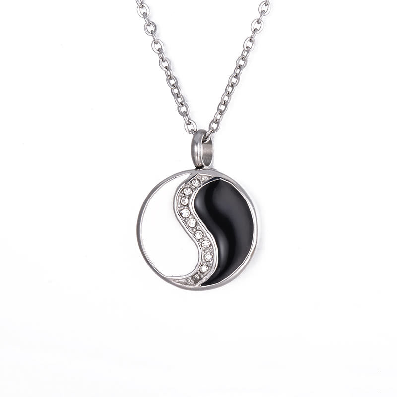 Buddha Stones Yin Yang Titanium Steel Harmony Necklace Pendant - image 2