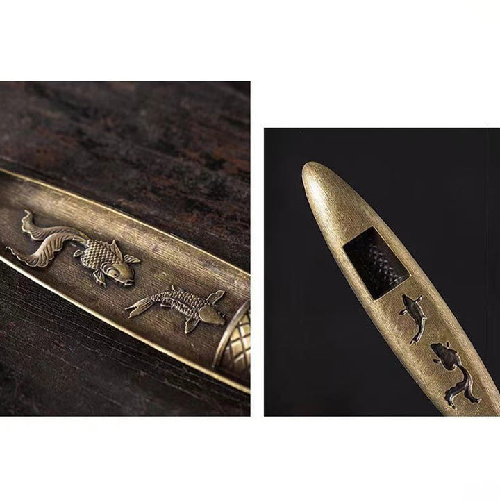 Buddha Stones Fisherman Boat Koi Fish Zinc Alloy Incense Stick Holder Healing Incense Burner Decoration - image 10