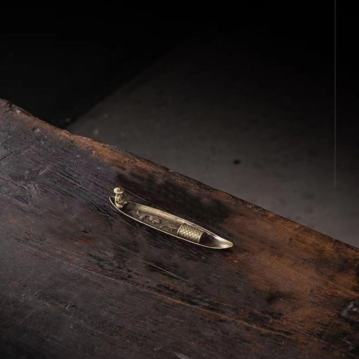 Buddha Stones Fisherman Boat Koi Fish Zinc Alloy Incense Stick Holder Healing Incense Burner Decoration - image 7