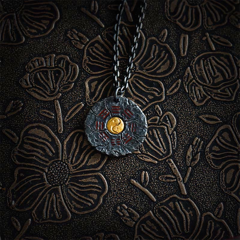 Buddha Stones 999 Sterling Silver 24k Gold Bagua Tai Chi Yin Yang Design Mountain Ghosts Spend Money Harmony Necklace Pendant - 999 Sterling Silver & Silver Chain - image 11