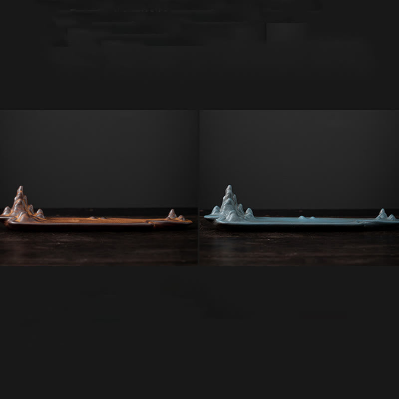 Buddha Stones Mountains Boat Design Spiritual Healing Ceramic Stick Incense Burner Decoration - image 13