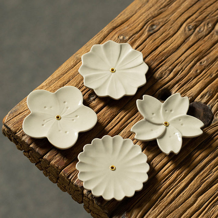 Buddha Stones Lotus Cherry Blossom Plum Blossom Chrysanthemum Healing Ceramic Incense Burner Decoration - image 9