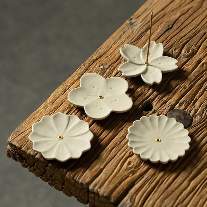 Buddha Stones Lotus Cherry Blossom Plum Blossom Chrysanthemum Healing Ceramic Incense Burner Decoration - image 11