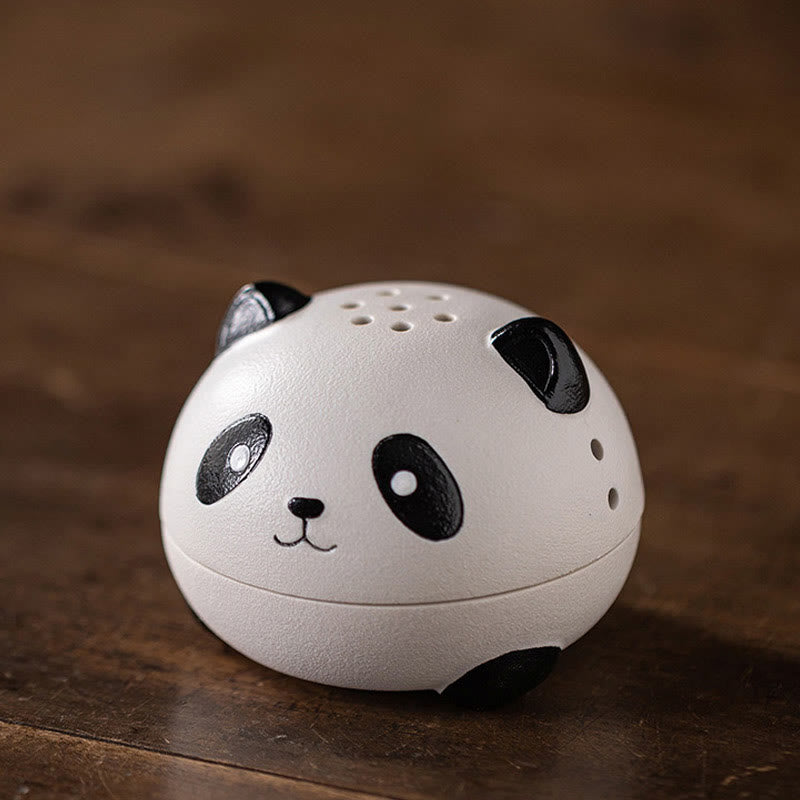 Buddha Stones Cute Panda Healing Ceramic Incense Burner Desk Decoration