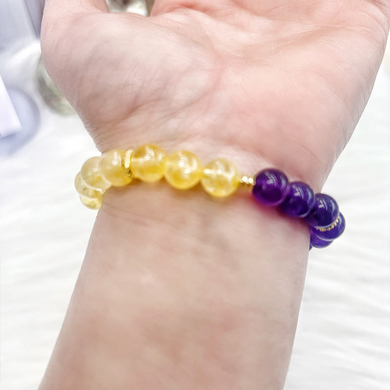 Buddha Stones Citrine Amethyst Pleasure Bracelet